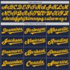 Custom Navy Gold Authentic Two Tone Baseball Jersey