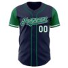 Custom Navy Kelly Green-White Authentic Two Tone Baseball Jersey