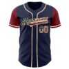 Custom Navy Vintage USA Flag Cream-Crimson Authentic Two Tone Baseball Jersey