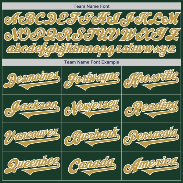 Custom Green Old Gold-White Authentic Two Tone Baseball Jersey