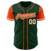 Custom Green Orange-White Authentic Two Tone Baseball Jersey