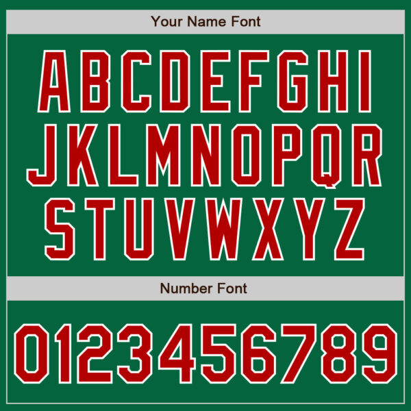 Custom Kelly Green Red-White Authentic Two Tone Baseball Jersey