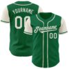 Custom Kelly Green Cream Authentic Two Tone Baseball Jersey