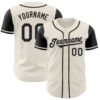 Custom Cream Black Authentic Two Tone Baseball Jersey