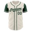 Custom Cream Green Authentic Two Tone Baseball Jersey