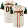 Custom Cream Green-Orange Authentic Two Tone Baseball Jersey
