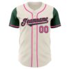 Custom Cream Green-Pink Authentic Two Tone Baseball Jersey