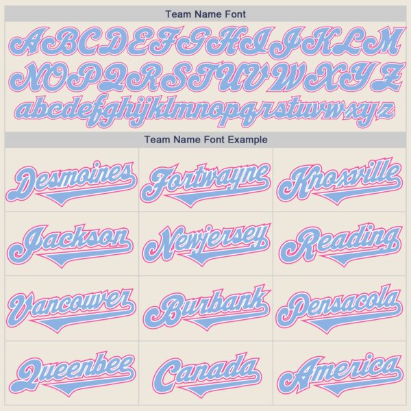 Custom Cream Light Blue White-Pink Authentic Two Tone Baseball Jersey