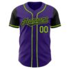 Custom Purple Black-Neon Green Authentic Two Tone Baseball Jersey