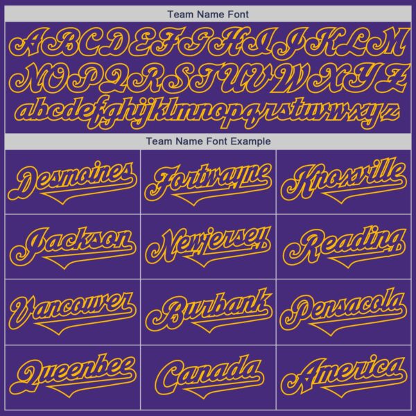 Custom Purple Gold Authentic Two Tone Baseball Jersey