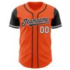 Custom Orange Black-White Authentic Two Tone Baseball Jersey