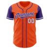 Custom Orange Purple-White Authentic Two Tone Baseball Jersey
