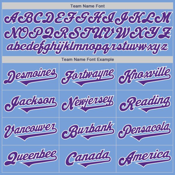 Custom Light Blue Purple-White Authentic Two Tone Baseball Jersey