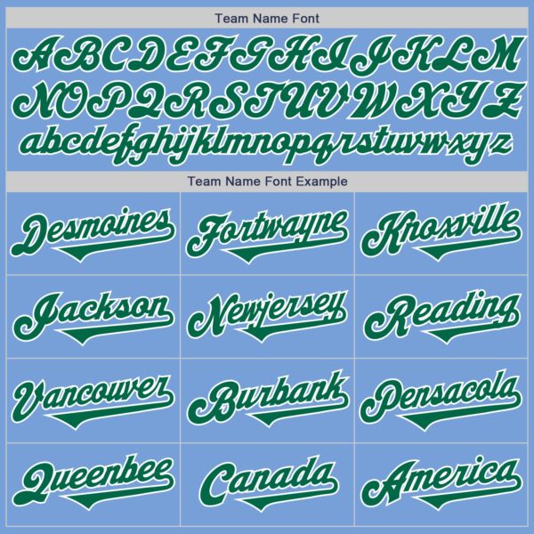 Custom Light Blue Kelly Green-White Authentic Two Tone Baseball Jersey