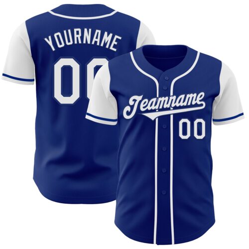 TwoTone0820 Custom Royal White Authentic Two Tone Baseball Jersey
