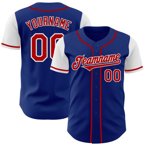 TwoTone0821 Custom Royal Red-White Authentic Two Tone Baseball Jersey