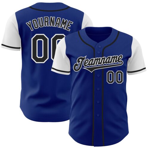TwoTone0824 Custom Royal Black-White Authentic Two Tone Baseball Jersey