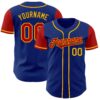 Custom Royal Red-Gold Authentic Two Tone Baseball Jersey