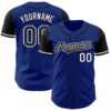Custom Royal Black-White Authentic Two Tone Baseball Jersey