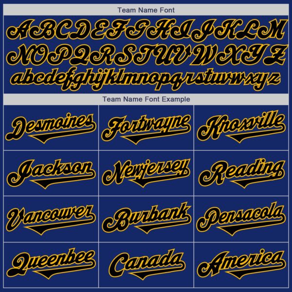 Custom Royal Black-Gold Authentic Two Tone Baseball Jersey