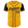 Custom Gold Black Authentic Two Tone Baseball Jersey