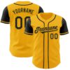 Custom Gold Black Authentic Two Tone Baseball Jersey