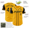 Custom Gold Black Authentic Two Tone Baseball Jersey