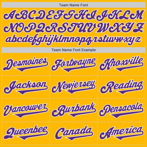 Custom Gold Purple-White Authentic Two Tone Baseball Jersey