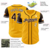 Custom Gold Brown-White Authentic Two Tone Baseball Jersey