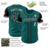 Custom Teal Black-White Authentic Two Tone Baseball Jersey