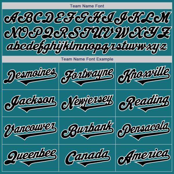 Custom Teal Black-White Authentic Two Tone Baseball Jersey