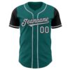 Custom Teal Gray-Black Authentic Two Tone Baseball Jersey
