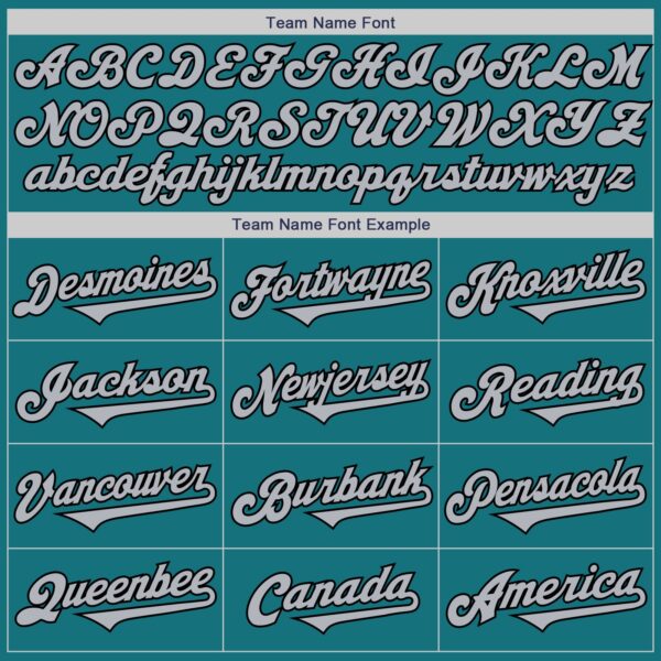 Custom Teal Gray-Black Authentic Two Tone Baseball Jersey