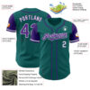 Custom Teal Purple-White Authentic Two Tone Baseball Jersey