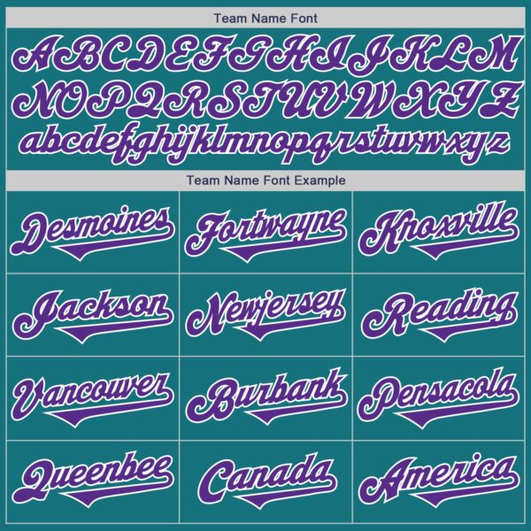 Custom Teal Purple-White Authentic Two Tone Baseball Jersey