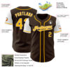 Custom Brown Gold-White Authentic Two Tone Baseball Jersey