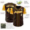 Custom Brown Gold-White Authentic Two Tone Baseball Jersey
