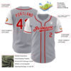 Custom Gray Red-White Authentic Two Tone Baseball Jersey