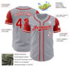 Custom Gray Red-White Authentic Two Tone Baseball Jersey