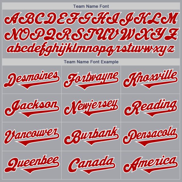 Custom Gray Red-White Authentic Two Tone Baseball Jersey