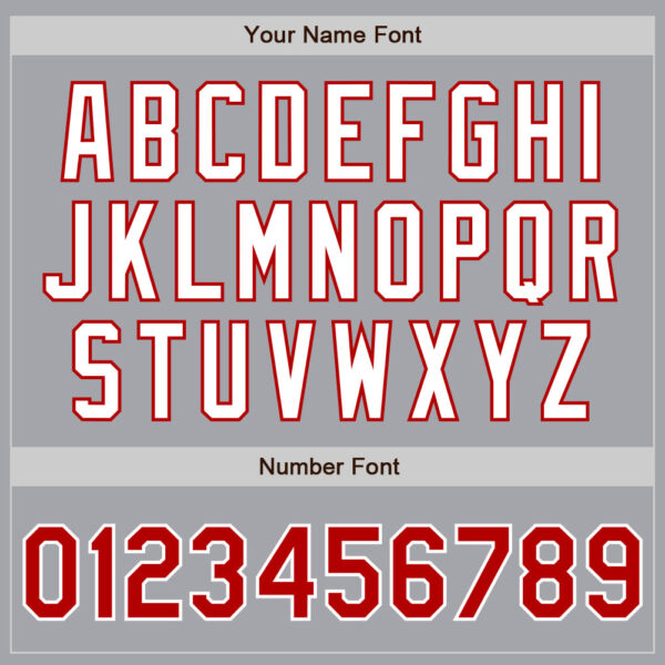 Custom Gray Red-White Authentic Two Tone Baseball Jersey