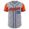 Custom Gray Orange-Royal Authentic Two Tone Baseball Jersey