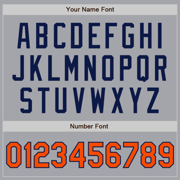 Custom Gray Orange-Navy Authentic Two Tone Baseball Jersey