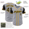 Custom Gray Black-Gold Authentic Two Tone Baseball Jersey