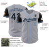 Custom Gray Black-Light Blue Authentic Two Tone Baseball Jersey