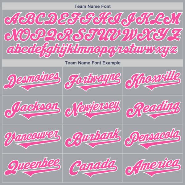 Custom Gray Pink-White Authentic Two Tone Baseball Jersey