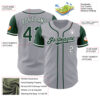 Custom Gray Green-White Authentic Two Tone Baseball Jersey