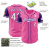 Custom Pink White-Purple Authentic Two Tone Baseball Jersey