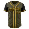 Custom Olive Black-Gold Authentic Two Tone Salute To Service Baseball Jersey