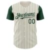 Custom Cream Green Pinstripe Green Authentic Two Tone Baseball Jersey